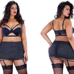 Oh La La Cheri Bandage Garter Skirt And Bea Set Lingerie